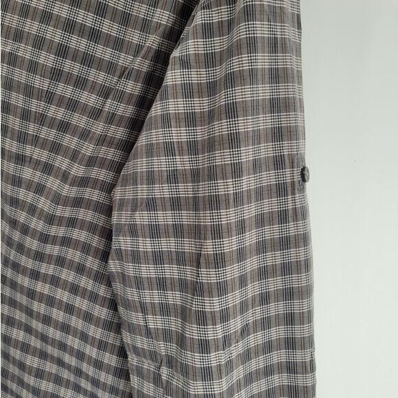 John Varvatos Star Gray Plaid Long Sleeve Button Up Mens Grunge Shirt siz Medium - Picture 12 of 14